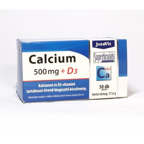 JutaVit Calcium 500mg+D3 tabletta 50db
