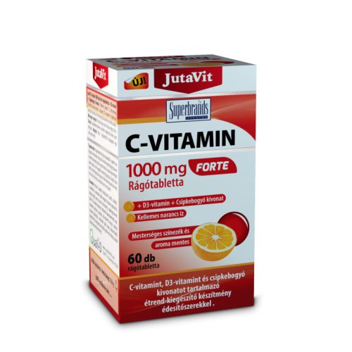 JutaVit C-vitamin 1000mg Forte rágótabletta+D3+csipkebogyó kivonat 60x (narancs)