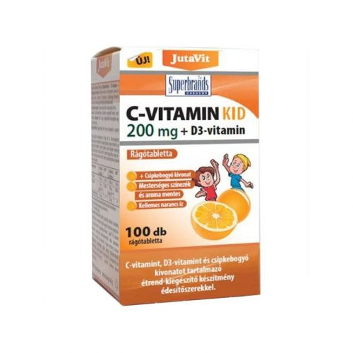 JutaVit C-vitamin 200mg+D3 narancs ízű rágótabletta 100x 