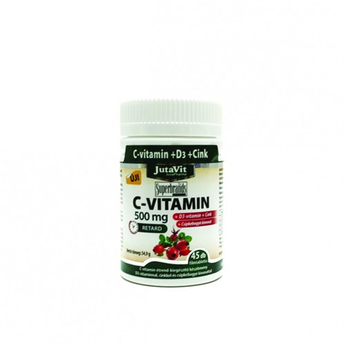 JutaVit C-vitamin 500mg retard + csipkebogyó kivonat+D3+Cink vitamin 45x