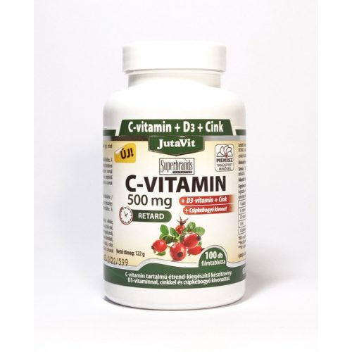 JutaVit C-vitamin 500mg retard + csipkeb.kivonat+D3+Cink vitamin 100x 