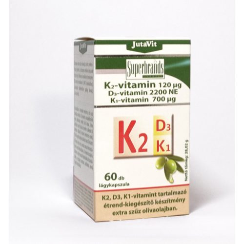 JutaVit K2 120 µg+D3 2200 NE+ K1 700 µg vitamin 60 db