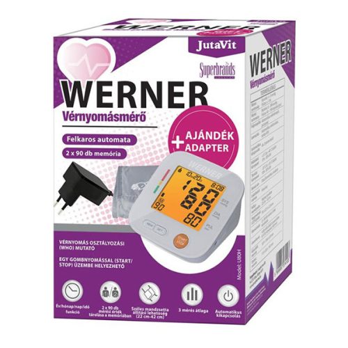 JutaVit Werner automata felkaros vérnyomásmérő +adapter (Mandzsetta: 22-42 cm)